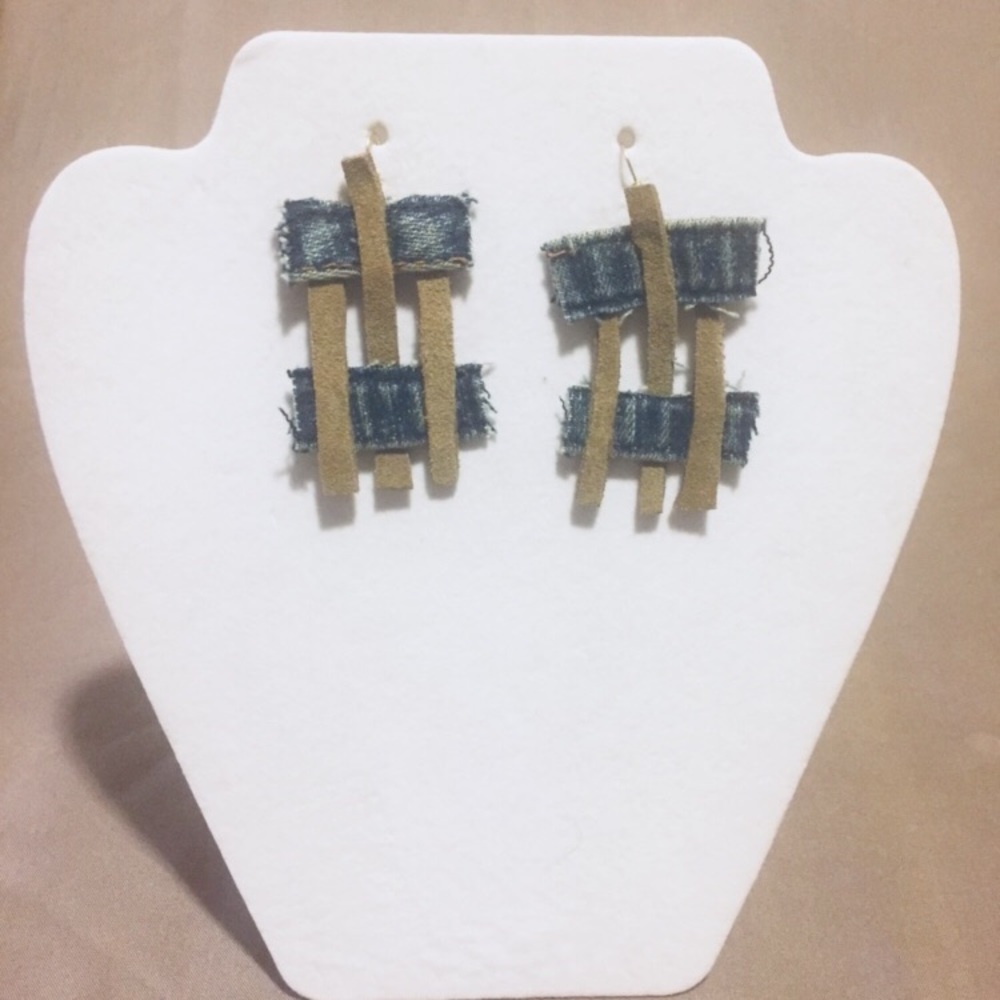 Denim/suede earrings